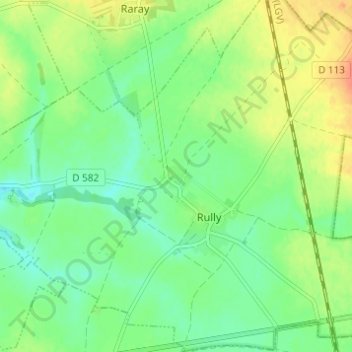 Topografisk karta Chamicy, höjd, relief