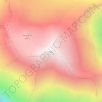 Topografisk karta Denali, höjd, relief