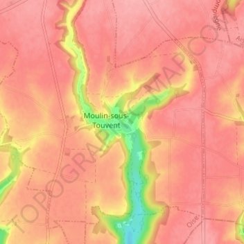 Topografisk karta Violaine, höjd, relief