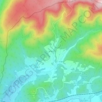 Topografisk karta La Selle, höjd, relief