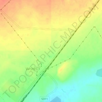 Topografisk karta Highveld, höjd, relief