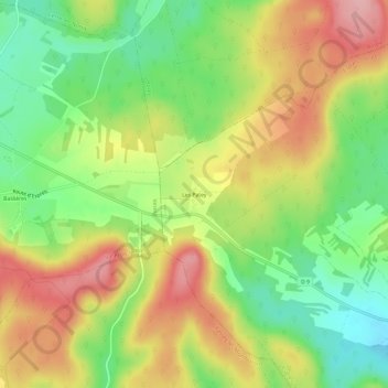 Topografisk karta Les Patey, höjd, relief