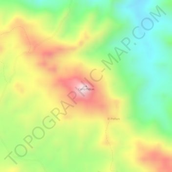 Topografisk karta Cerro Peñon, höjd, relief