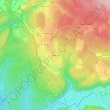 Topografisk karta Chapendu, höjd, relief