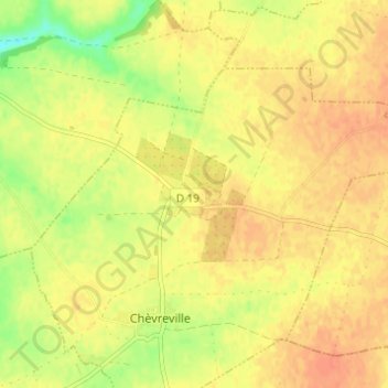 Topografisk karta Sennevières, höjd, relief