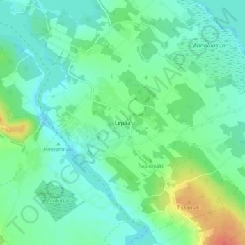 Topografisk karta Lepaa, höjd, relief