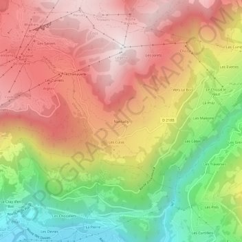 Topografisk karta Nantailly, höjd, relief