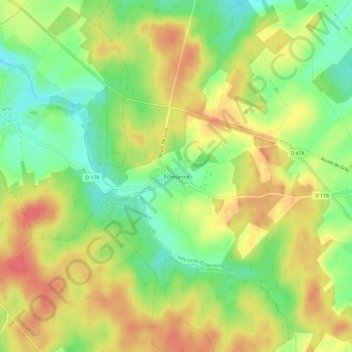 Topografisk karta Echevanne, höjd, relief