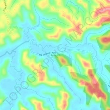 Topografisk karta Achiote, höjd, relief