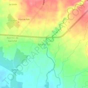 Topografisk karta Gariché (p), höjd, relief