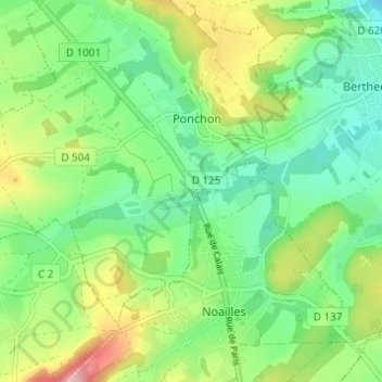 Topografisk karta Blainville, höjd, relief
