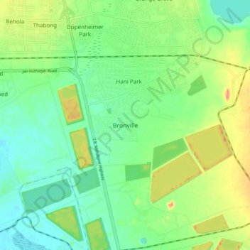 Topografisk karta Bronville, höjd, relief