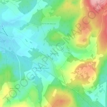Topografisk karta Saint-Igny, höjd, relief