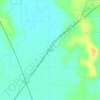 Topografisk karta Bushrod, höjd, relief