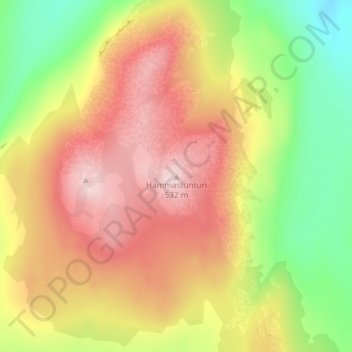 Topografisk karta Hammastunturi, höjd, relief