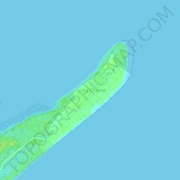 Topografisk karta Punta Chame, höjd, relief