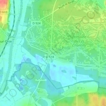 Topografisk karta Le Lys, höjd, relief
