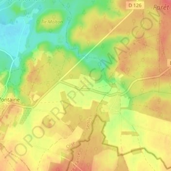 Topografisk karta Montaby, höjd, relief