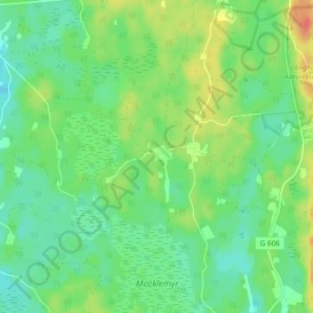 Topografisk karta Ekåsen, höjd, relief