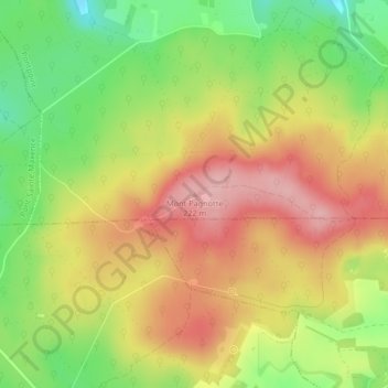 Topografisk karta Mont Pagnotte, höjd, relief