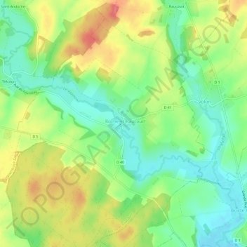 Topografisk karta Roche, höjd, relief