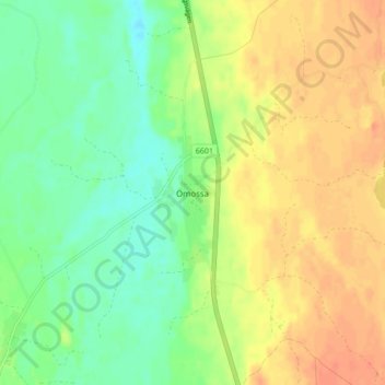 Topografisk karta Ömossa, höjd, relief