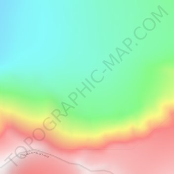Topografisk karta Chugach Mountains, höjd, relief