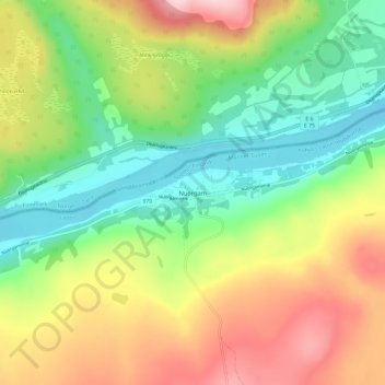 Topografisk karta Nuorgam, höjd, relief