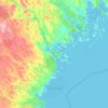 Topografisk karta Piteå kommun, höjd, relief