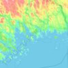 Topografisk karta Kalix kommun, höjd, relief