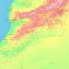 Topografisk karta Oued Drâa ⴰⵙⵉⴼ ⵏ ⴷⵔⵄⴰ وادي درعة, höjd, relief