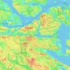 Topografisk karta Nacka kommun, höjd, relief