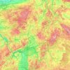 Topografisk karta Hessen, höjd, relief