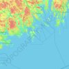 Topografisk karta Trosa kommun, höjd, relief