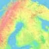 Topografisk karta Finland, höjd, relief