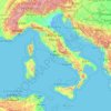 Topografisk karta Italien, höjd, relief