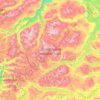 Topografisk karta Jotunheimen nasjonalpark, höjd, relief