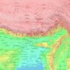 Topografisk karta Brahmaputra, höjd, relief